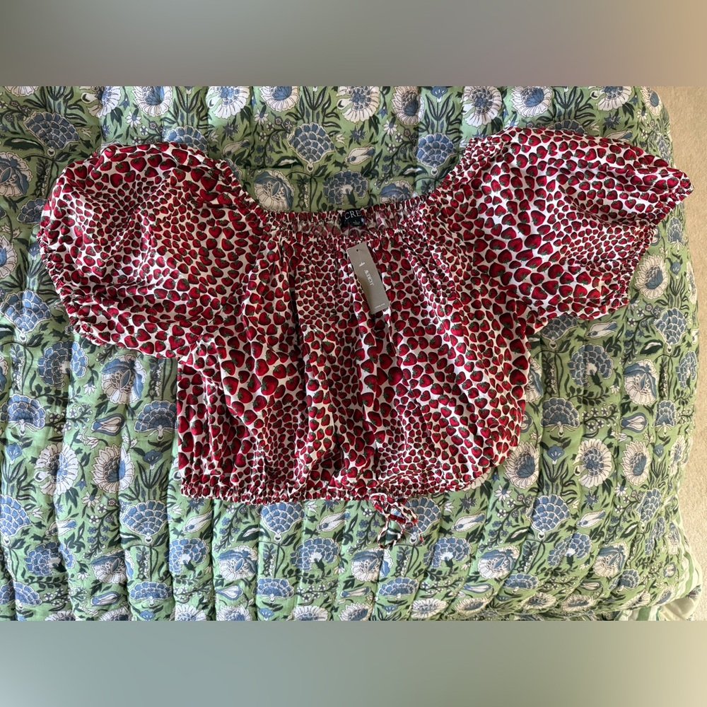 J. Crew strawberry printed crop top
